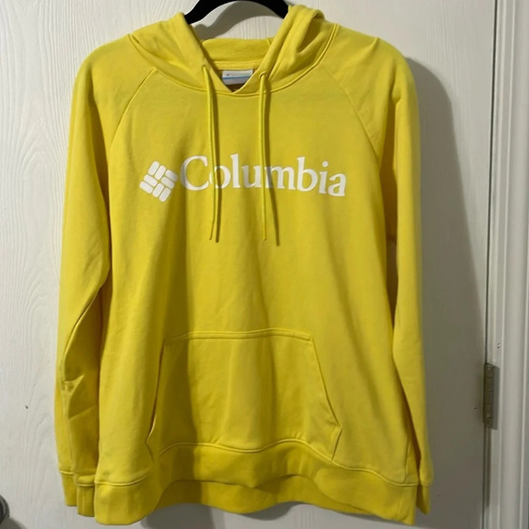 Columbia Sunny Yellow Hooded Sweatshirt Size Large - Picture 1 of 7